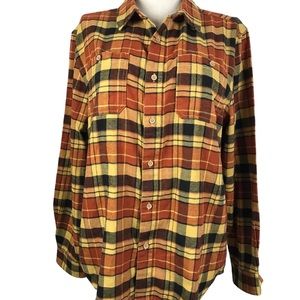 dip Women's Flannel Shirt Plaid Multicolor Bust Pocket’s Size Large Pre Owner